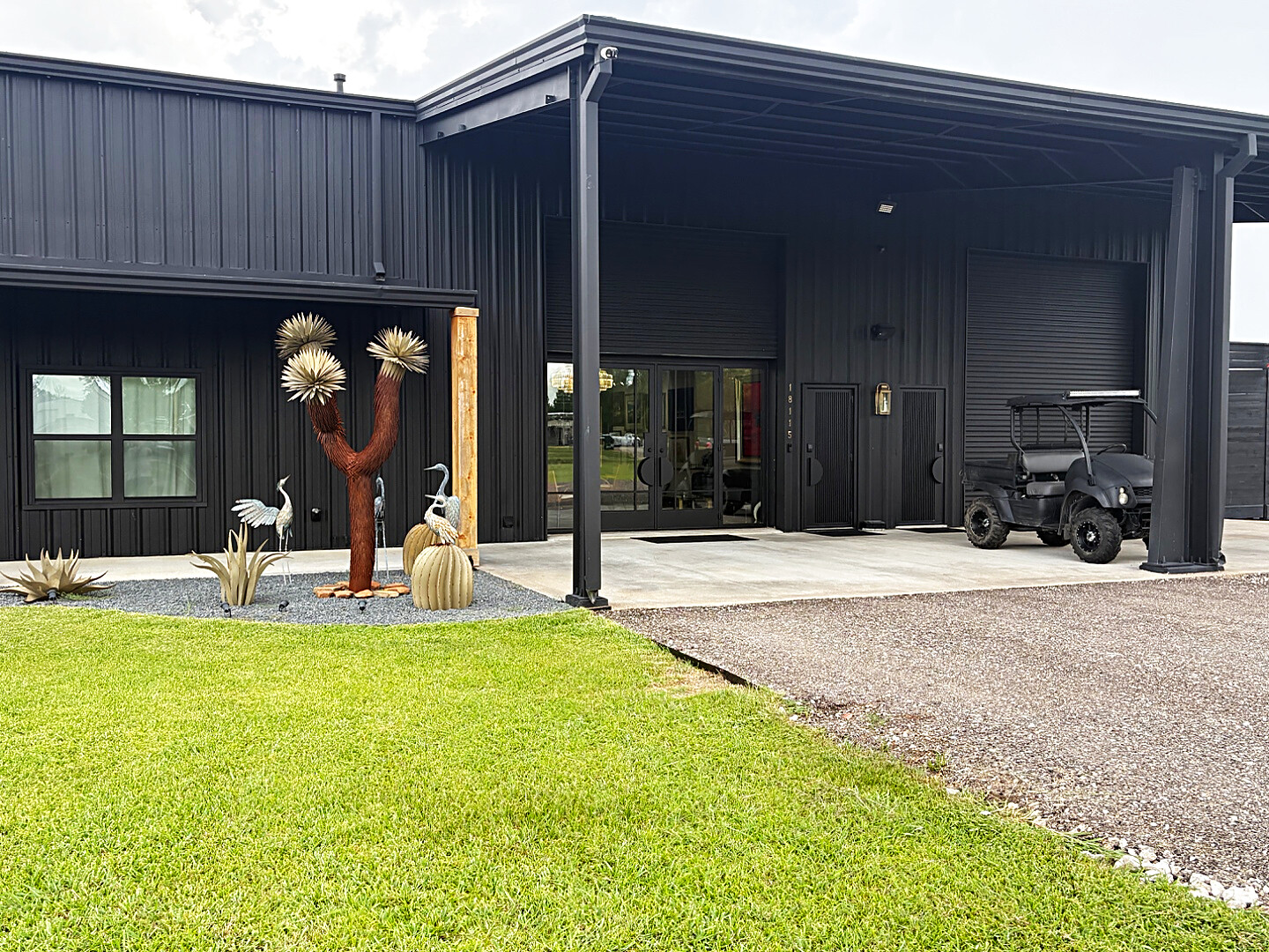 Photos of the Black House and buying office, West Friendswood, Texas.