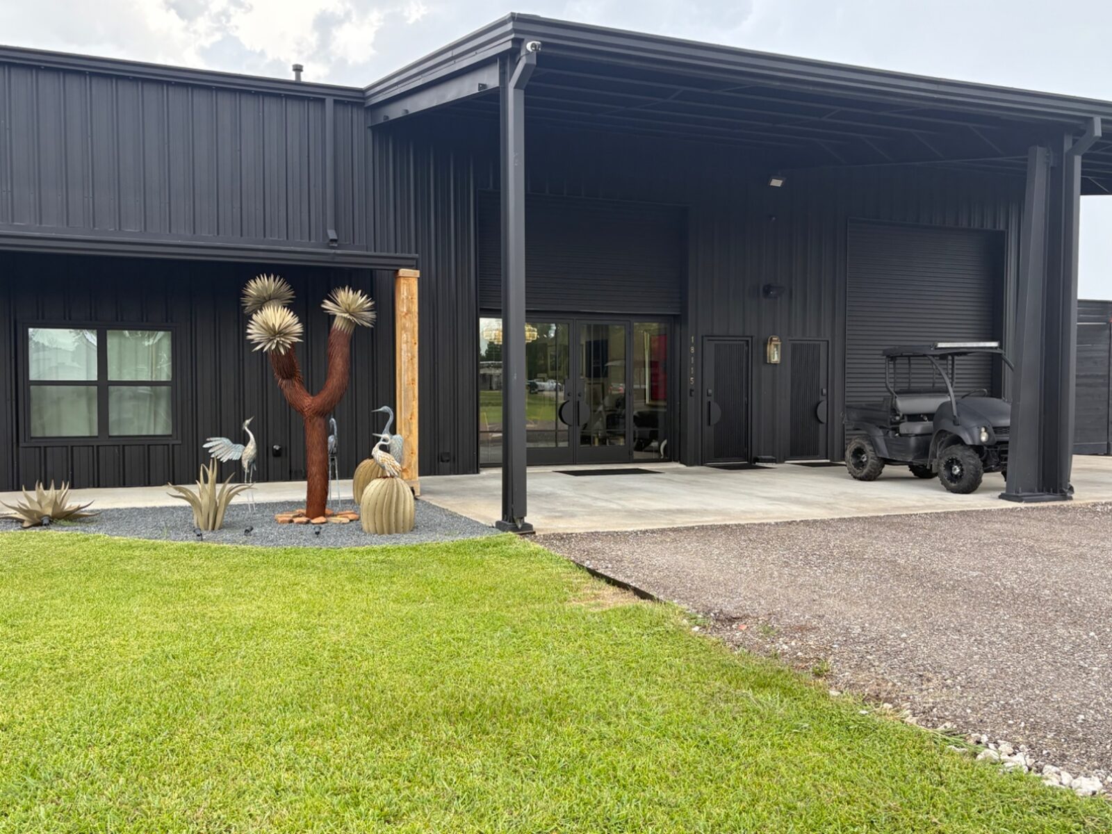 Photos of the Black House and buying office, West Friendswood, Texas.